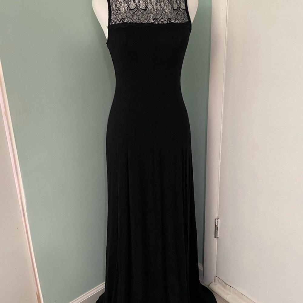 Monteau Black Halter Maxi Gown